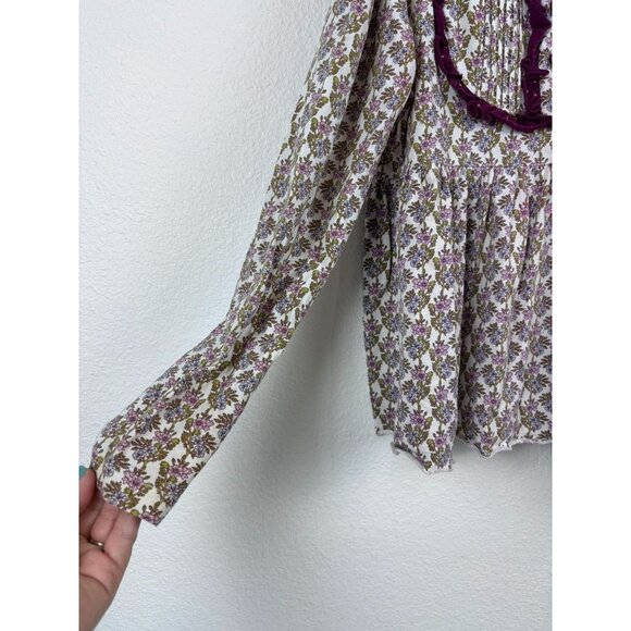 Matilda Jane paint by number girls 14 purple floral long sleeve tunic top - Picture 3 of 6